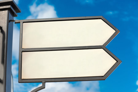 pedestrian pathway panel on the blue sky