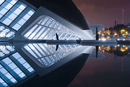 Valencia, Spain - November 7, 2015: The City of Arts and Sciences is an entertainment-based cultural and architectural complex in the city of Valencia, Spain. It is the most important modern tourist destination in the city of Valencia.のeditorial素材