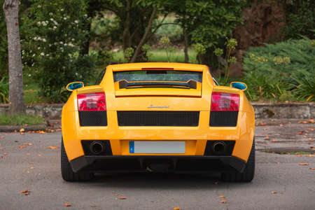 Torrelavega, Spain - September 17, 2020: Lamborghini Gallardo exhibited at the concentration of super sports vehicles that takes place annually in the city of Torrelavega, Spain.のeditorial素材
