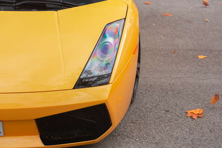 Torrelavega, Spain - September 17, 2020: Lamborghini Gallardo exhibited at the concentration of super sports vehicles that takes place annually in the city of Torrelavega, Spain.のeditorial素材