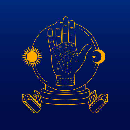 scanning palm logo and icon vector Isolated imageのイラスト素材