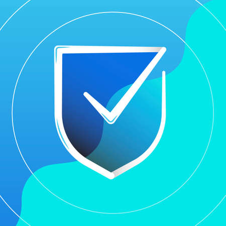 shield protection logo and icon vector Isolated imageのイラスト素材