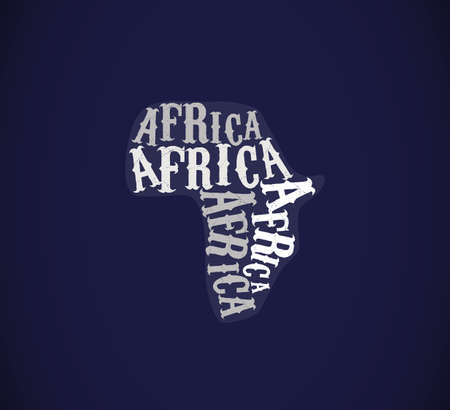 Africa Map in Typography. Continent wordsのイラスト素材