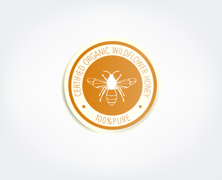 Nature bee logo for honey advertising.のイラスト素材