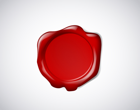 Coloured red wax seal, signet or stamp for certificate.のイラスト素材