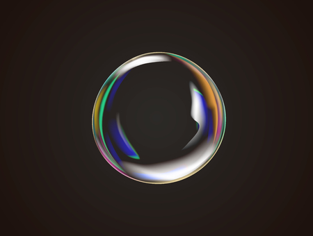 Transparent rainbow soap bubble vector.のイラスト素材