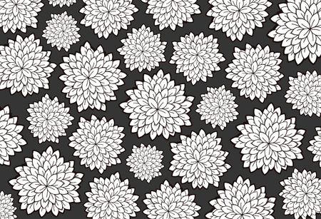 Vector tattoo black floral background. Floral doodle  pattern.のイラスト素材