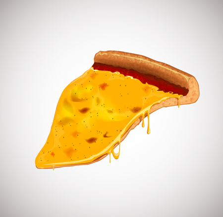 Slice of margherita pizza . For advertising design or restaurant business. Icon Italian pizza.のイラスト素材