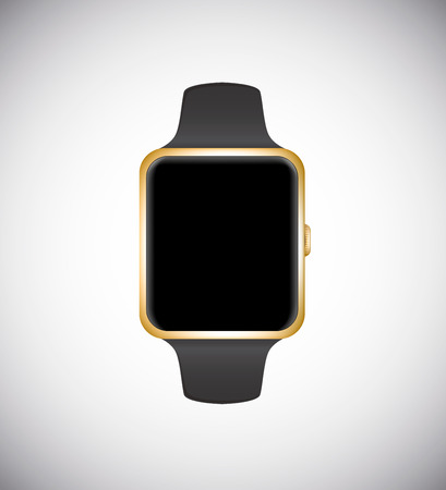 Smart watch concept isolated on white background. Gold edition.Vector illustration.のイラスト素材