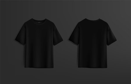 Black t-shirts with copy for brand and marketing.のイラスト素材