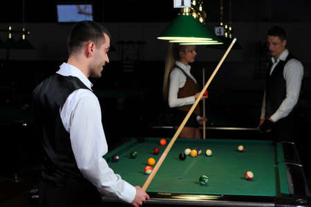 portrait of a young professional player before playing snooker  Billiards の写真素材