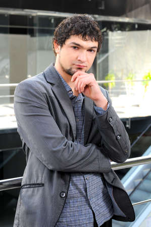 Portrait of a handsome casual businessmanの写真素材