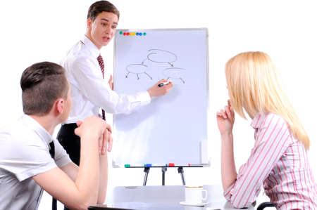 Businessman giving a presentationの写真素材