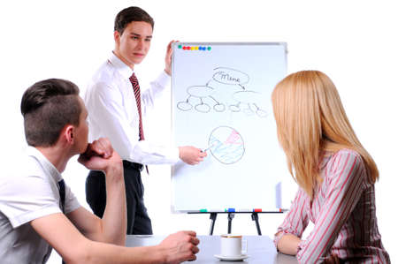 Businessman giving a presentationの写真素材