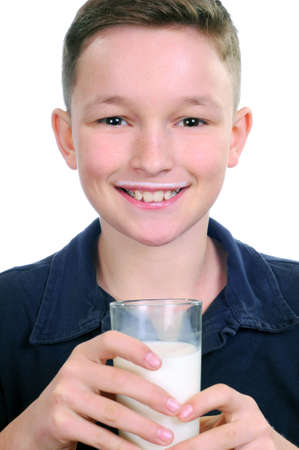 Boy Drinking Milkの写真素材
