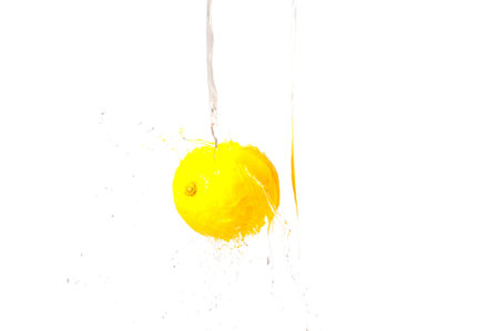 Bright lemon in water  Tasty and healthy mealの写真素材
