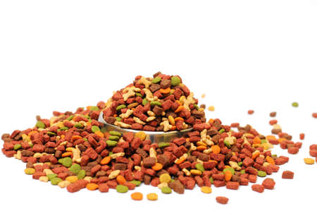 Different types of dry food for petsの写真素材