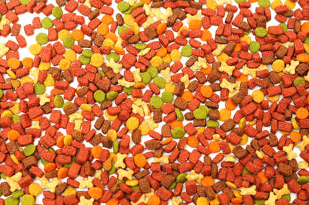 Different types of dry food for petsの写真素材