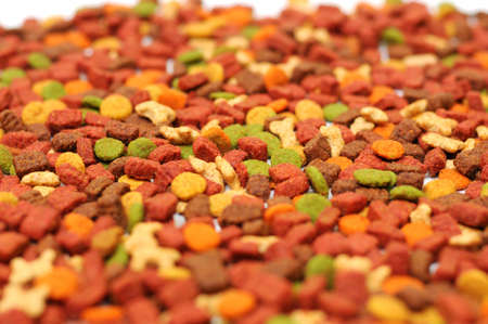 Different types of dry food for petsの写真素材