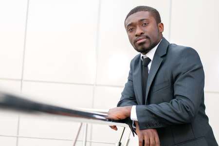 Portrait of a successful African American business man at the office buildingの写真素材