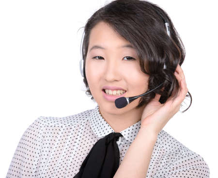 Portrait of business woman asia isolated on white backgroundの写真素材