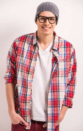 Portrait of handsome young man in casual clothes.の写真素材