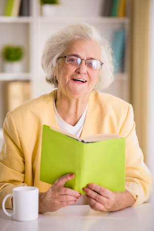 Portrait of Senior business woman working in the officeの写真素材