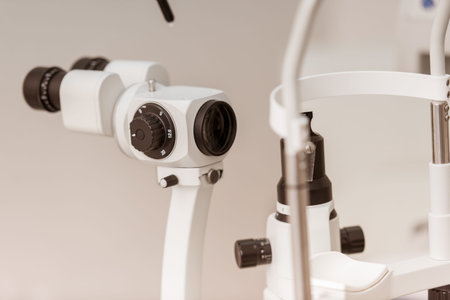 Modern medical equipment for examining eyes at the ophthalmologist