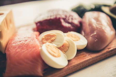 Healthy food containing a lot of protein for sports peopleの写真素材