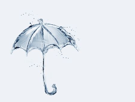 A blue umbrella made of water.の写真素材