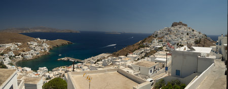 Panoramic view of Astypalaiaの写真素材