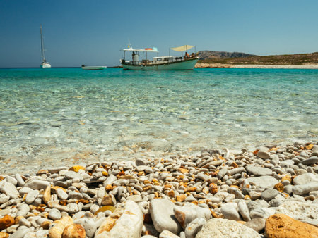 Astypalaia,Greece-August 2016.Small boats like this, can take you on isolated beaches where the waters are crystal clearのeditorial素材