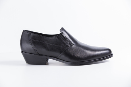 Beautiful elegance and luxury leather men shoes isolated on white backgroundの写真素材