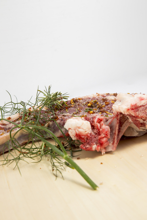Raw beef steak on the tableの写真素材
