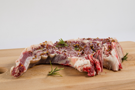 Raw beef steak on the tableの写真素材