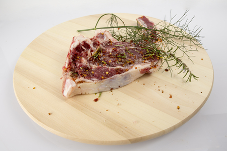 Raw beef steak on the tableの写真素材