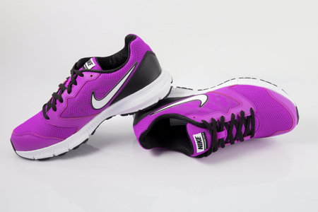 Portugal, February 9, 2022:Nike Sneaker Running. Nike, Multinational company. Isolated on White. Product shots.のeditorial素材