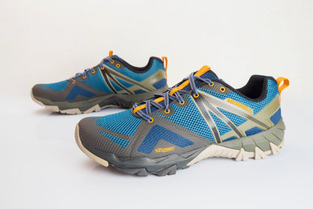 Pair of running shoes isolated on white background.
