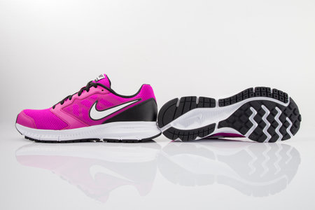Portugal, August 15, 2021:Nike Sneaker Running. Nike, Multinational company. Isolated on White. Product shots.のeditorial素材