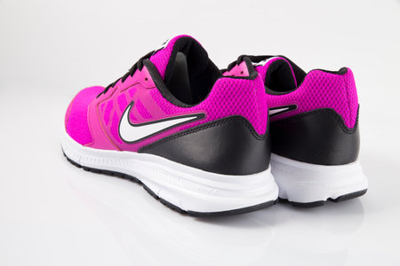 Portugal, August 15, 2021:Nike Sneaker Running. Nike, Multinational company. Isolated on White. Product shots.のeditorial素材