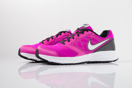 Portugal, August 15, 2021:Nike Sneaker Running. Nike, Multinational company. Isolated on White. Product shots.のeditorial素材