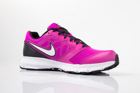 Portugal, August 15, 2021:Nike Sneaker Running. Nike, Multinational company. Isolated on White. Product shots.のeditorial素材