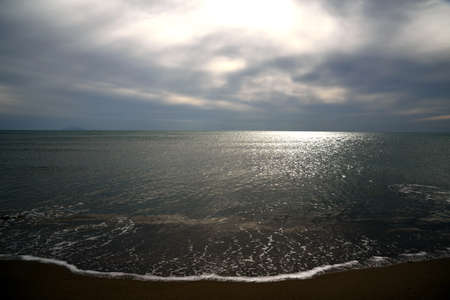 sea view with cloudy skyの写真素材