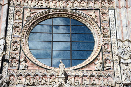 window of Siena Cathedral in Siena, Italyの写真素材