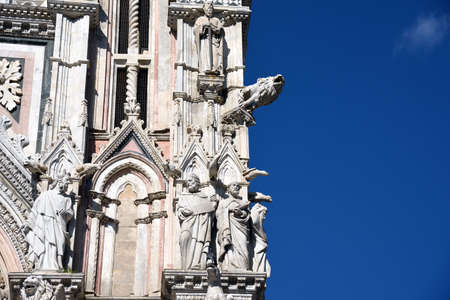 detail of the cathedral in Siena, Tuscany, Italyの写真素材