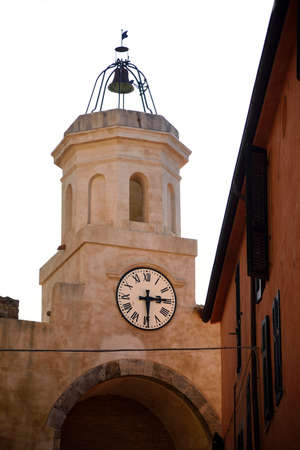 restored old clock towerの写真素材