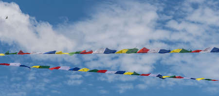 Tibetan prayer flagsの写真素材