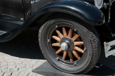 The American car Buick of 1928 is exposed to retro parade in the town of Sliven, Bulgaria on April 16, 2016 yearのeditorial素材