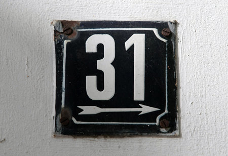 House numbers in different styles and colors (concept for real estate)