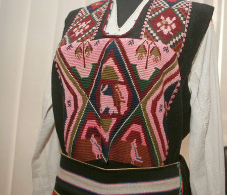 Authentic folk-style details of costumes from Bulgaria